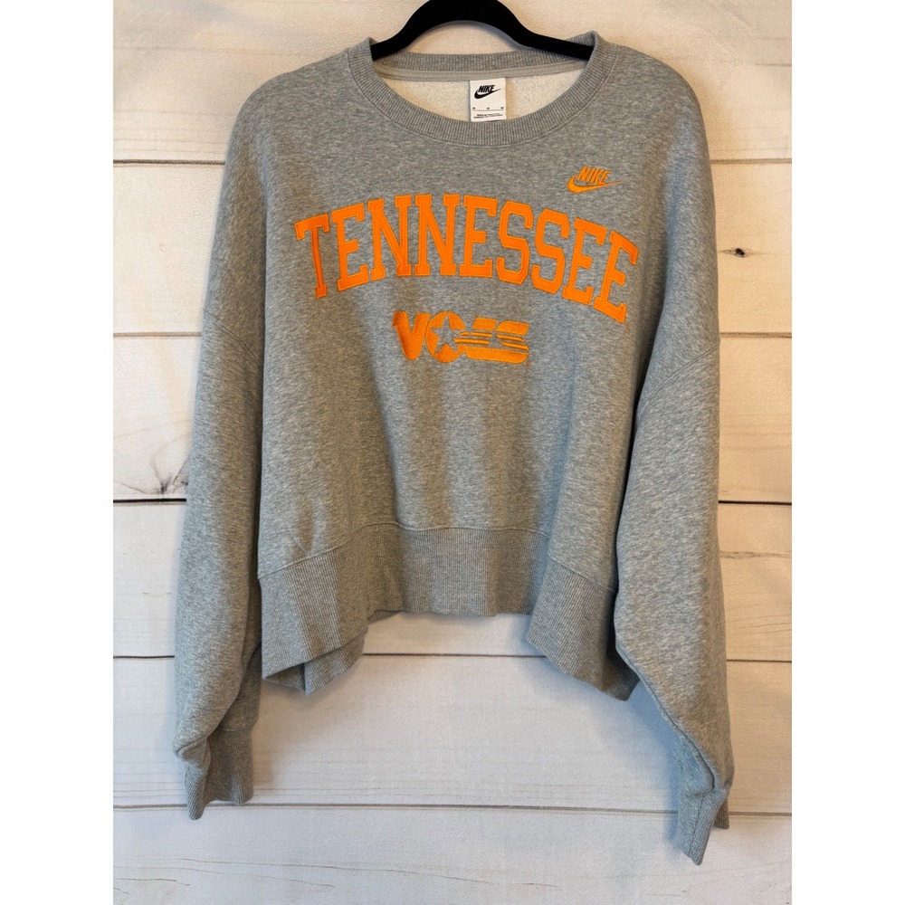 Nike Tennessee Volunteers Vols Cropped Sweatshirt Gray Orange Womens Medium